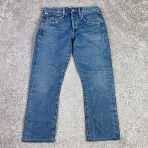 Citizens of Humanity Emerson Jeans Women's 24 Blue Slim Boyfriend Cropped Button